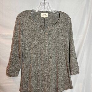 Women's Grey McGuire Henley knit Top Size S